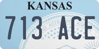 KS license plate 713ACE