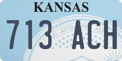 KS license plate 713ACH