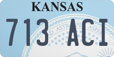 KS license plate 713ACI