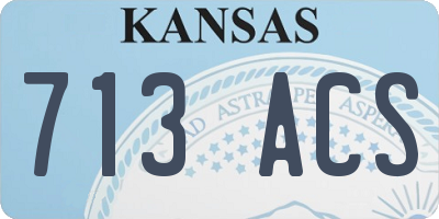 KS license plate 713ACS