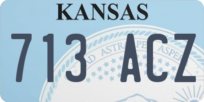 KS license plate 713ACZ