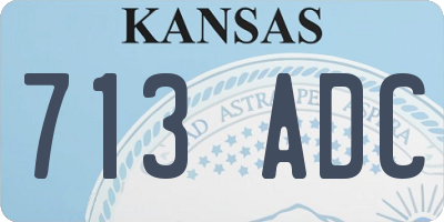 KS license plate 713ADC