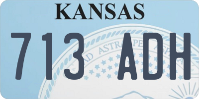 KS license plate 713ADH