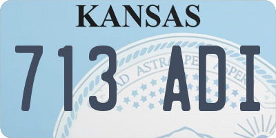 KS license plate 713ADI