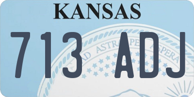 KS license plate 713ADJ