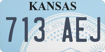 KS license plate 713AEJ