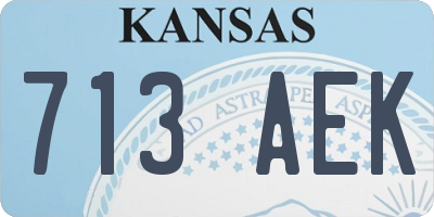 KS license plate 713AEK