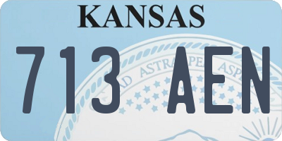 KS license plate 713AEN
