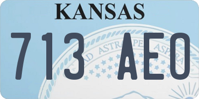 KS license plate 713AEO