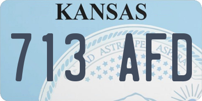 KS license plate 713AFD