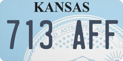 KS license plate 713AFF