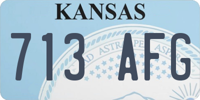 KS license plate 713AFG