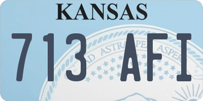 KS license plate 713AFI