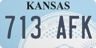 KS license plate 713AFK