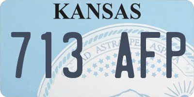KS license plate 713AFP