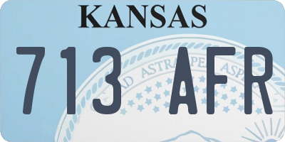 KS license plate 713AFR