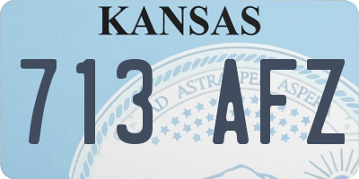 KS license plate 713AFZ
