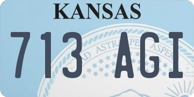 KS license plate 713AGI