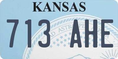 KS license plate 713AHE
