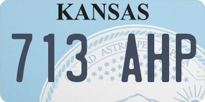 KS license plate 713AHP