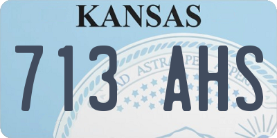 KS license plate 713AHS