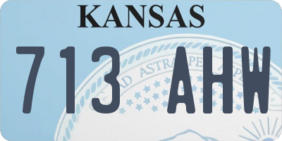KS license plate 713AHW