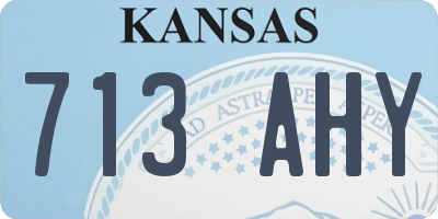 KS license plate 713AHY