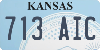 KS license plate 713AIC