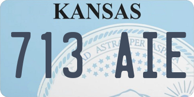 KS license plate 713AIE