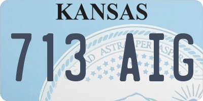 KS license plate 713AIG