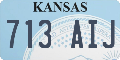 KS license plate 713AIJ
