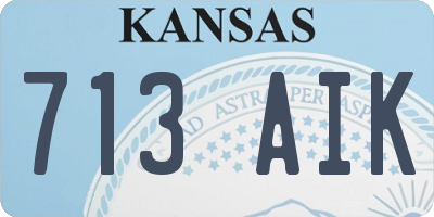 KS license plate 713AIK
