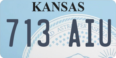 KS license plate 713AIU