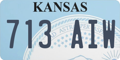 KS license plate 713AIW