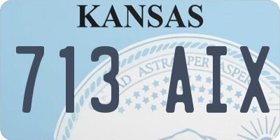 KS license plate 713AIX