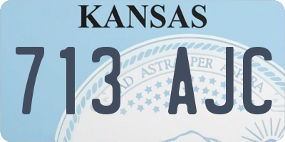 KS license plate 713AJC