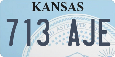 KS license plate 713AJE