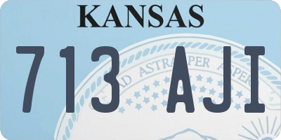 KS license plate 713AJI