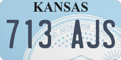 KS license plate 713AJS