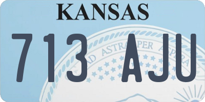 KS license plate 713AJU