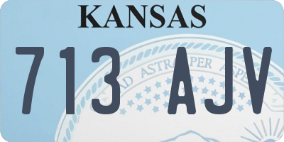 KS license plate 713AJV