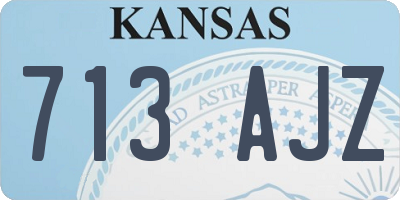 KS license plate 713AJZ