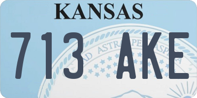 KS license plate 713AKE