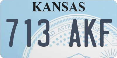 KS license plate 713AKF