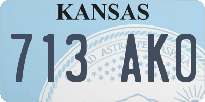 KS license plate 713AKO