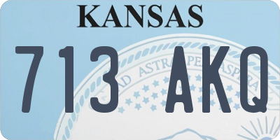 KS license plate 713AKQ