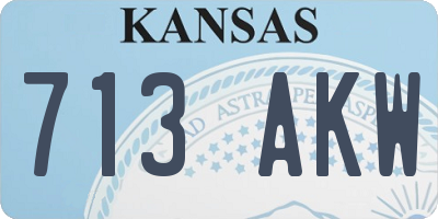 KS license plate 713AKW
