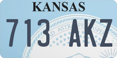 KS license plate 713AKZ
