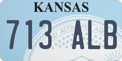 KS license plate 713ALB