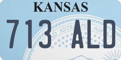 KS license plate 713ALD